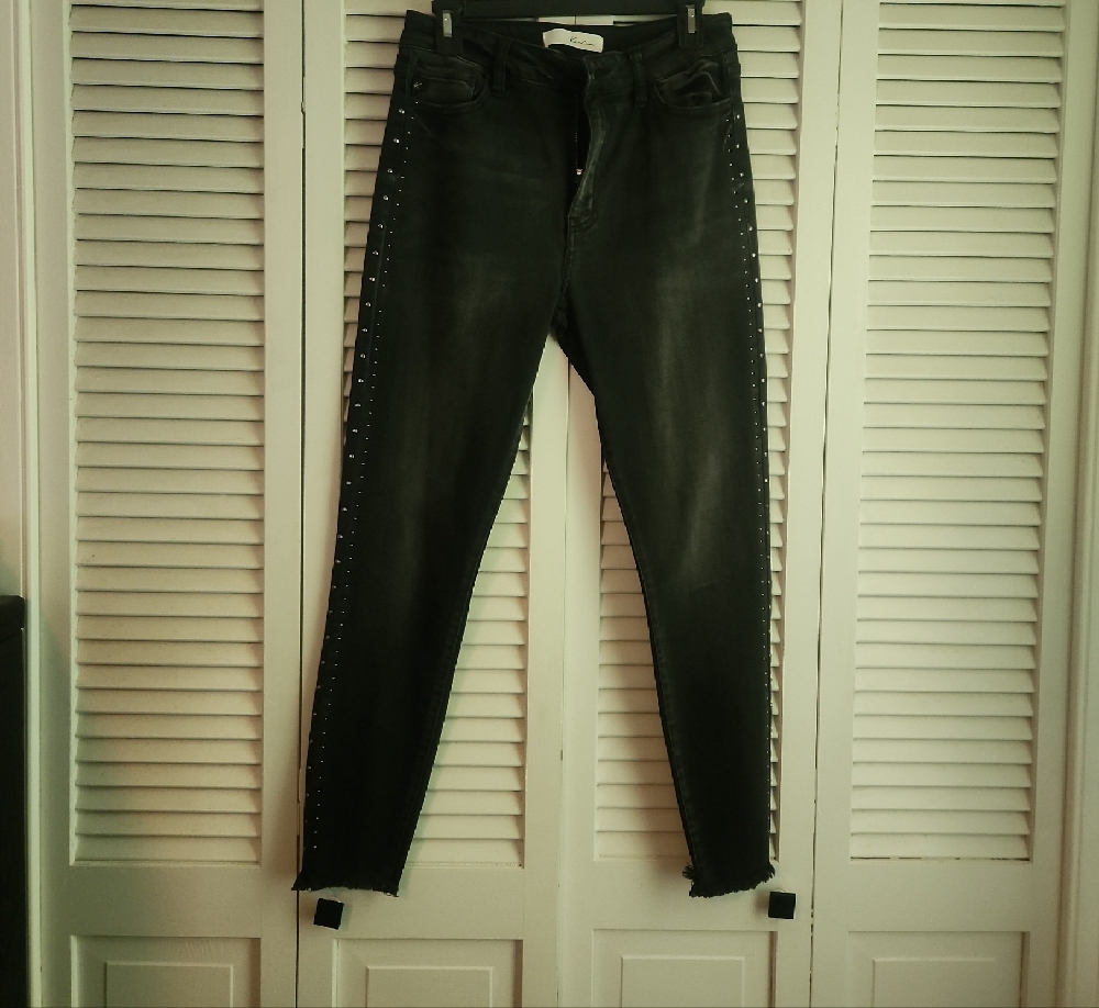 Women's Black Studded Jeans